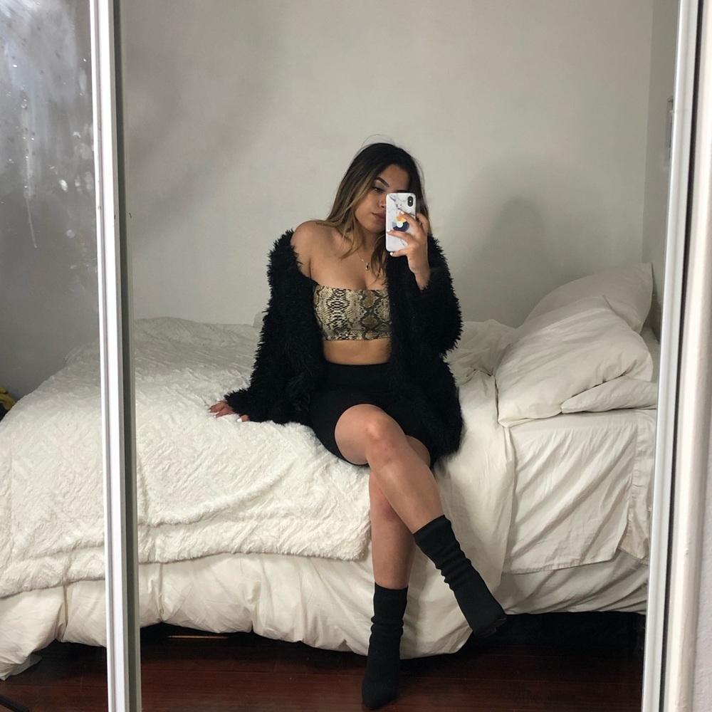 Black fur coat